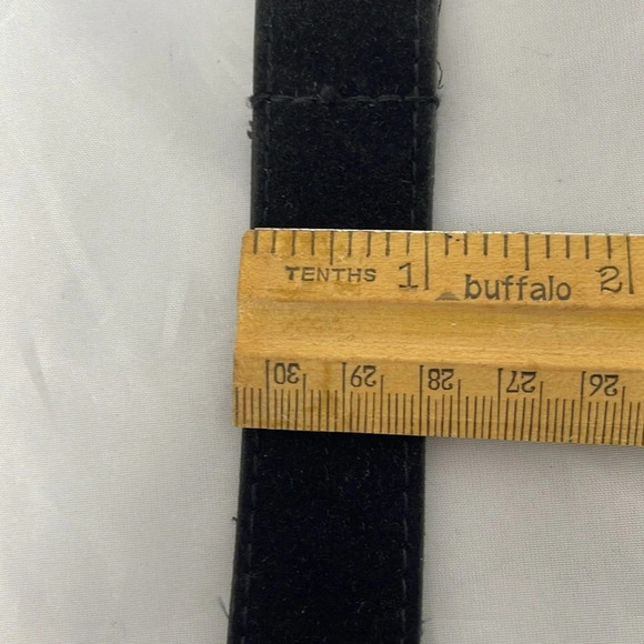 WESTERN Black Faux Suede Belt Antique Brass Look Buckle/Tip M *As Is* - Picture 4 of 7